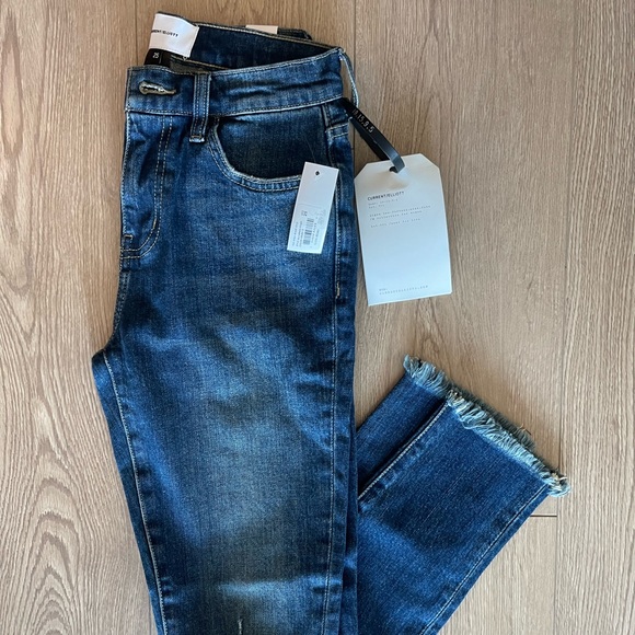 Current/Elliott Dark Wash Distressed Jeans - Picture 3 of 3